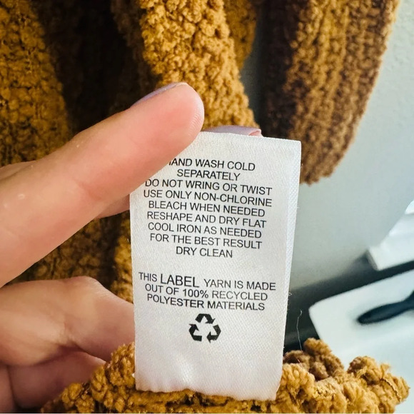 Pink Rose‎ Rusty Orange Sherpa Soft Open Cardigan Size Medium - Picture 7 of 10